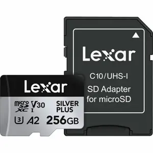 Lexar microSDXC 256GB 205MB/s 150MB/s UHS-I C10 A2 V30 U3 High-Performance Silver Plus memorijska kartica
