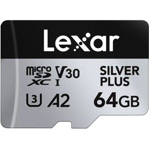 Lexar microSDXC 64GB 205MB/s 100MB/s 1066x UHS-I A2 U3 V30 4K Silver Plus memorijska kartica (LMSSIPL064G-BNANG)