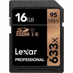 Lexar SDHC 16GB 633x 95MB/s Professional Class 10 UHS-I Card memorijska kartica LSD16GCB1EU633