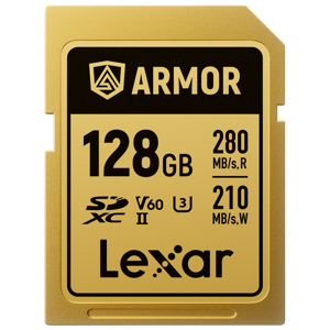 Lexar SDXC 128GB 280MB/s 210MB/s Class 10 UHS-II C10 V60 U3 Professional Armor Gold Stainless steel Casing IP68 memorijska kartica