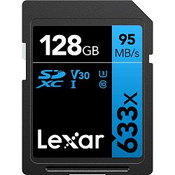 Lexar SDXC 128GB 633x 95MB/s 45MB/s UHS-I C10 V30 U3 memorijska kartica (LSD128CB633)