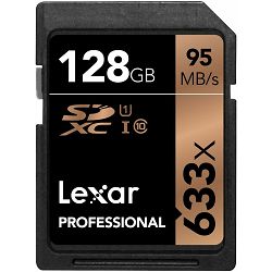Lexar SDXC 128GB 633x 95MB/s Professional Class 10 UHS-I Card memorijska kartica LSD128GCB1EU633