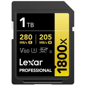 Lexar SDXC 1TB 280MB/s 205MB/s 1800x UHS-II U3 V60 Gold Pro (LSD1800001T-BNNNG)