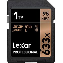 Lexar SDXC 1TB 633x 95MB/s 70MB/s UHS-I C10 V30 U3 memorijska kartica (LSD1TCB633)