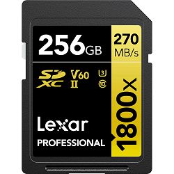 Lexar SDXC 256GB 1800x 270MB/s 180MB/s UHS-II C10 V60 U3 memorijska kartica (LSD1800256G-BNNNG)
