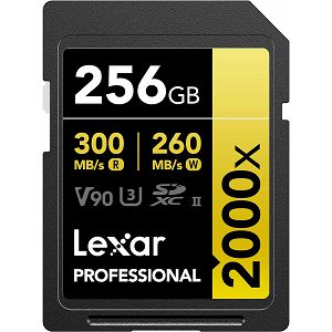 Lexar SDXC 256GB 2000x 300MB/s 260MB/s UHS-II C10 V90 U3 memorijska kartica (LSD2000256G-BNNNG)