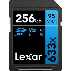 Lexar SDXC 256GB 633x 95MB/s 45MB/s UHS-I C10 V30 U3 memorijska kartica (LSD256CB633)