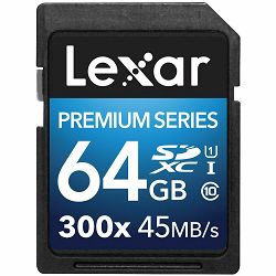 Lexar SDXC 64GB 300x 45MB/s Premium II Class 10 UHS-I Card memorijska kartica LSD64GBBEU300