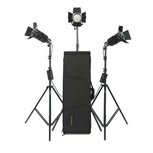 Limelite VB-1250EUR Pixel 300 SET od 3 tjela: 3 x Pixel tijelo,3x klapne, 3x stativ, 3x žarulja, 1x torba za 3 glave Pixel 300W Focusing Floodlight by Bowens