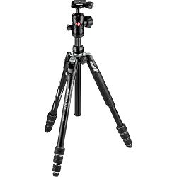 Manfrotto MKBFRTA4BK-BH Befree 150cm 8kg Black Advanced Twist Locks Travel Aluminum Tripod crni aluminijski stativ s 494 Center ball head kuglastom glavom