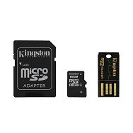 Memory ( flash cards ) KINGSTON Digital Multi-Kit/Mobility Kit NAND Flash Micro SDHC 16GB Class 4, Plastic, 1pcs with USB microSD reader and SD adapter