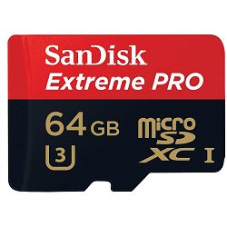 SanDisk microSDXC 64GB Extreme Pro 95MB/s Class 10 UHS-I U3 SDSDQXP-064G-G46A Memorijska kartica