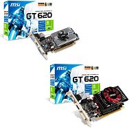 MSI Video Card GeForce GT 620 DDR3 1GB/64bit, 700MHz/1000MHz, PCI-E 2.0 x16, HDCP, HDMI, DVI, VGA, Retail