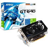 MSI Video Card GeForce GT 640 GDDR3 2GB/128bit, 941MHz/1782MHz, PCI-E 3.0 x16, HDMI, DVI, VGA Cooler (Double Slot), Retail