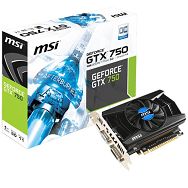 MSI Video Card GeForce GTX 750 GDDR5 1GB/128bit, 1059MHz/5000MHz, PCI-E 3.0 x16, HDMI,DVI,VGA, Retail