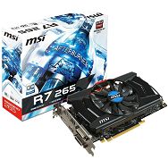 MSI Video Card Radeon R7 260X GDDR5 2GB/128bit, 1175MHz/6500MHz, PCI-E 3.0 x16, DP, HDMI, 2x DVI, VGA Cooler(Double Slot), Retail