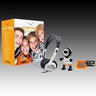 Multimedia Kit CANYON CNR-CP8 ( Web Camera CNR-WCAM113 (1.3Mpixel, 1/4" CMOS, USB 2.0) & Headset CNR-HS11), Black/Orange/White, Retail
