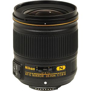 Nikon AF-S 28mm f/1.8G FX širokokutni objektiv fiksne žarišne duljine Nikkor 28 f/1,8G F1.8 G 1.8 auto focus wide prime lens (JAA135DA)