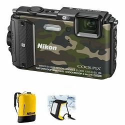Nikon Coolpix AW130 Camouflage Diving Kit VNA843K002 All Weather Waterproof Digital Camera kamuflažni vodonepropusni vodootporni podvodni digitalni kompaktni fotoaparat