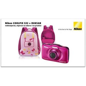 Nikon COOLPIX S32 Pink + Ruksak