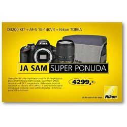 Nikon D3200 kit 18-140mm VR + Nikon torba (D3200 KIT with AF 18-140VR 18-140mm )