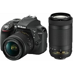 Nikon D3300 + AF-P 18-55 + AF-P 70-300 KIT (VBA390K016) DSLR Digitalni fotoaparat s objektivima 18-55mm f/3.5-5.6 i 70-300mm f/4.5-6.3 Camera with lens