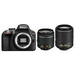 Nikon D3300 + AF-P 18-55 VR + 55-200 VR II double zoom KIT DSLR Digitalni fotoaparat s dva objektiva 18-55VR i 55-200VRII (VBA390K008-1)