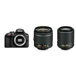 Nikon D3400 + AF-P 18-55 VR + AF-S 55-200 VR II KIT DSLR Digitalni fotoaparat 18-55mm f/3.5-5.6 55-200mm f/4-5.6 VR APS-C DX (VBA490K001-1)