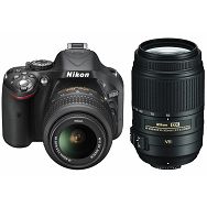 Nikon D5200 KIT WITH AF18-55VR + AF55-300VR Consumer DSLR fotoaparat 
