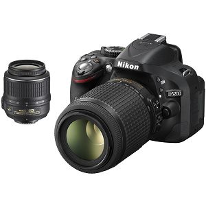 Nikon D5200 KIT WITH AF18-55VR II + AF-S 55-200VR DSLR fotoaparat double zoom kit VBA350K009