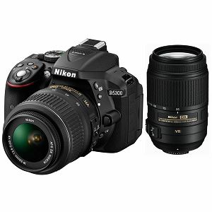 Nikon D5300 KIT WITH AF18-55VRII + AF55-300VR Black DSLR fotoaparat 18-55 VR II 55-300 VR VBA370K006