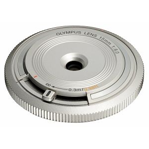 Olympus Body Cap Lens 15mm 1:8.0 / BCL-1580 silver Micro Four Thirds MFT - PEN Camera objektiv lens lenses V325010SE000