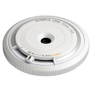Olympus Body Cap Lens 15mm 1:8.0 / BCL-1580 white Micro Four Thirds MFT - PEN Camera objektiv lens lenses V325010WE000