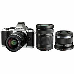 Olympus E-M5 Travel Kit slv (1250, EZ-M4015 R, 4518) blk lenses Micro Four Thirds MFT - OM-D Camera digitalni fotoaparat V204045SE040