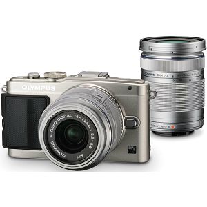 Olympus E-PL6 Body silver + EZ-M1442 II R silver & EZ-M4015 R silver incl. Charger + Battery 14-42mm 40-150 Micro Four Thirds MFT - PEN Camera digitalni fotoaparat V205052SE000