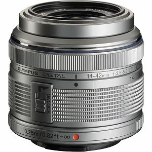 Olympus M.ZUIKO DIGITAL 14-42mm 1:3.5-5.6 II R / EZ-M1442 II R silver Micro Four Thirds MFT - PEN Camera objektiv lens lenses V314050SE000