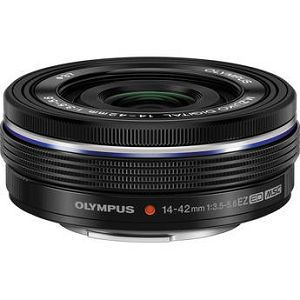 Olympus M.ZUIKO DIGITAL ED 14-42mm 1:3.5-5.6 EZ (pancake zoom) / EZ-M1442EZ black Micro Four Thirds MFT - PEN Camera objektiv lens lenses V314070BE000