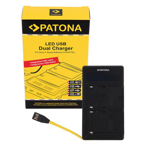 Patona Dual LED USB Charger punjač za Sony NP-Fxxx baterije NP-F550, NP-F750, NP-F960, NP-F970, NP-F990, NP-FM50, NP-FM50, NP-QM51, NP-QM71, NP-QM91, NP-FM500, NP-FM500H
