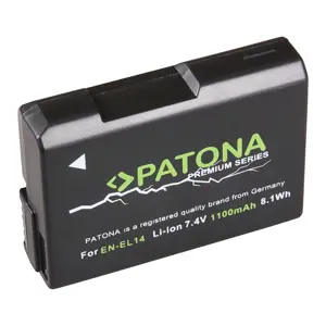 Patona EN-EL14 Premium 1100mAh 7.4V baterija za Nikon D5600, D5500, D5300, D5200, D5100, D3400, D3300, D3200, D3100, Coolpix P7800, P7700, P7100, P7000