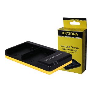 Patona LC-E6 USB Dual Quick-Charger punjač za Canon LP-E6 LP-E6N LPE6 70D, 6D, 5D III, 7D II + Micro USB kabel