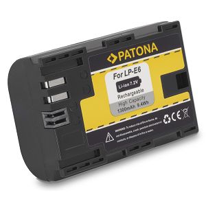 Patona LP-E6 1300mAh 7.2V 9.4Wh baterija za Canon EOS 6D, 70D, 5D III, 5D II, 60D, 7D, 7D II, 5Ds, 60Da LP-E6N LPE6 with new InfoChip