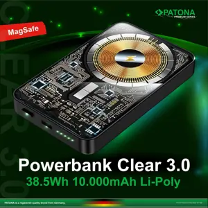 Patona Premium Powerbank Clear 3.0 PD20W 10000mAh Magnetic Wireless Fast Charge MagSafe