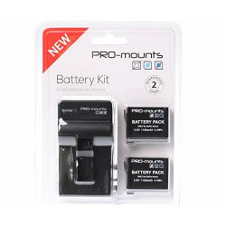 PRO-mounts Battery Kit + Charger 1180mAh baterije i punjač za GoPro HERO 4