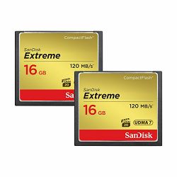 SanDisk CF 16GB 120MB/s Extreme 2-Pack memorijska kartica (SDCFXS2-016G-X46)