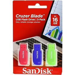 SanDisk Cruzer Blade USB Flash Drive 3-pack 16GB USB memorija (SDCZ50C-016G-B46T)