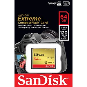 SanDisk Extreme CF 120MB/s 64 GB SDCFXS-064G-X46 memory compact flash card