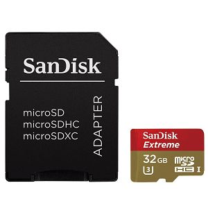 SanDisk Extreme microSDHC 32GB + SD Adapter + Rescue Pro Deluxe 60MB/s Class 10 UHS-I SDSDQXN-032G-G46A