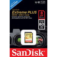 SanDisk Extreme Plus SDHC 8GB, 80MB/s UHS 1, C10 SDSDXS-008G-X46