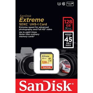 SanDisk Extreme SDXC Card 128GB 45MB/s SDSDX-128G-X46 memorijska kartica