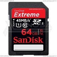 SanDisk Extreme SDXC Card 64GB 45MB/s SDSDX-064G-X46 memorijska kartica